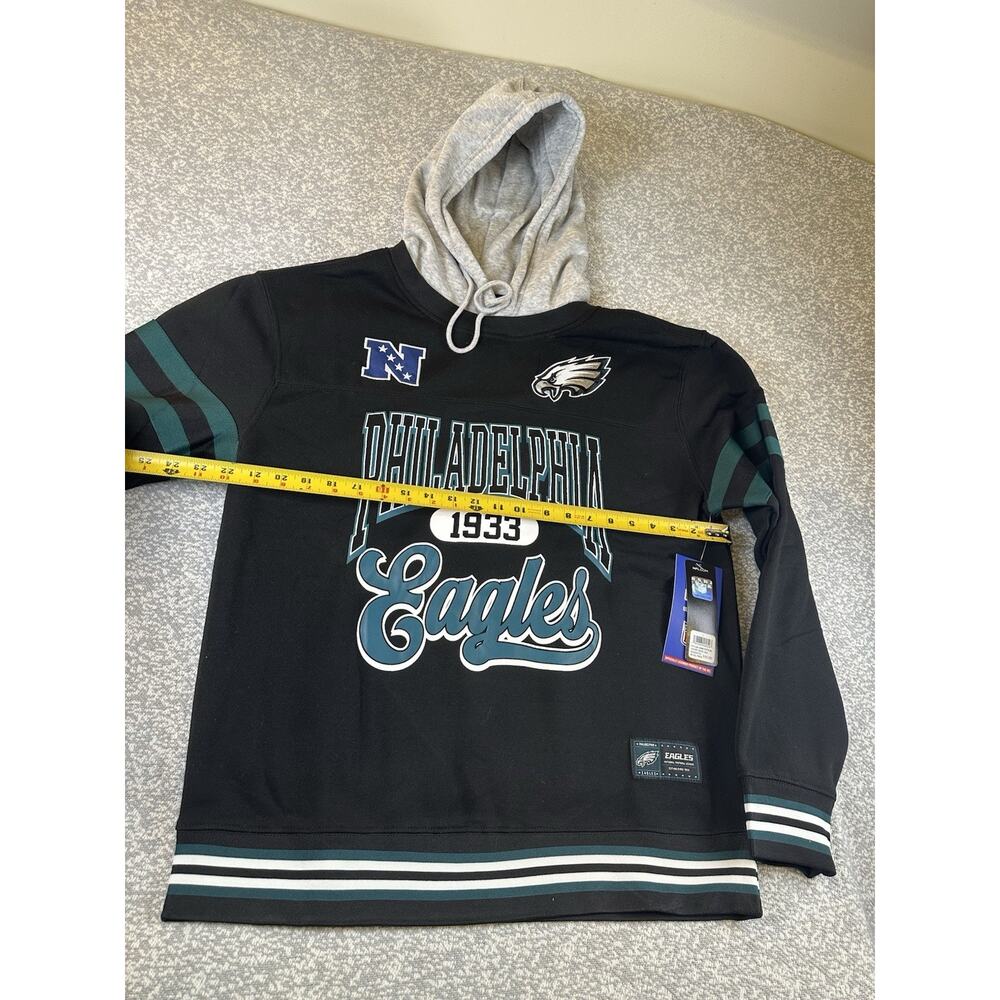 Philadelphia Eagles NFL Hoodie Mens Large - Ultra Game Black Gray Pullover NWT - Picture 6 of 10